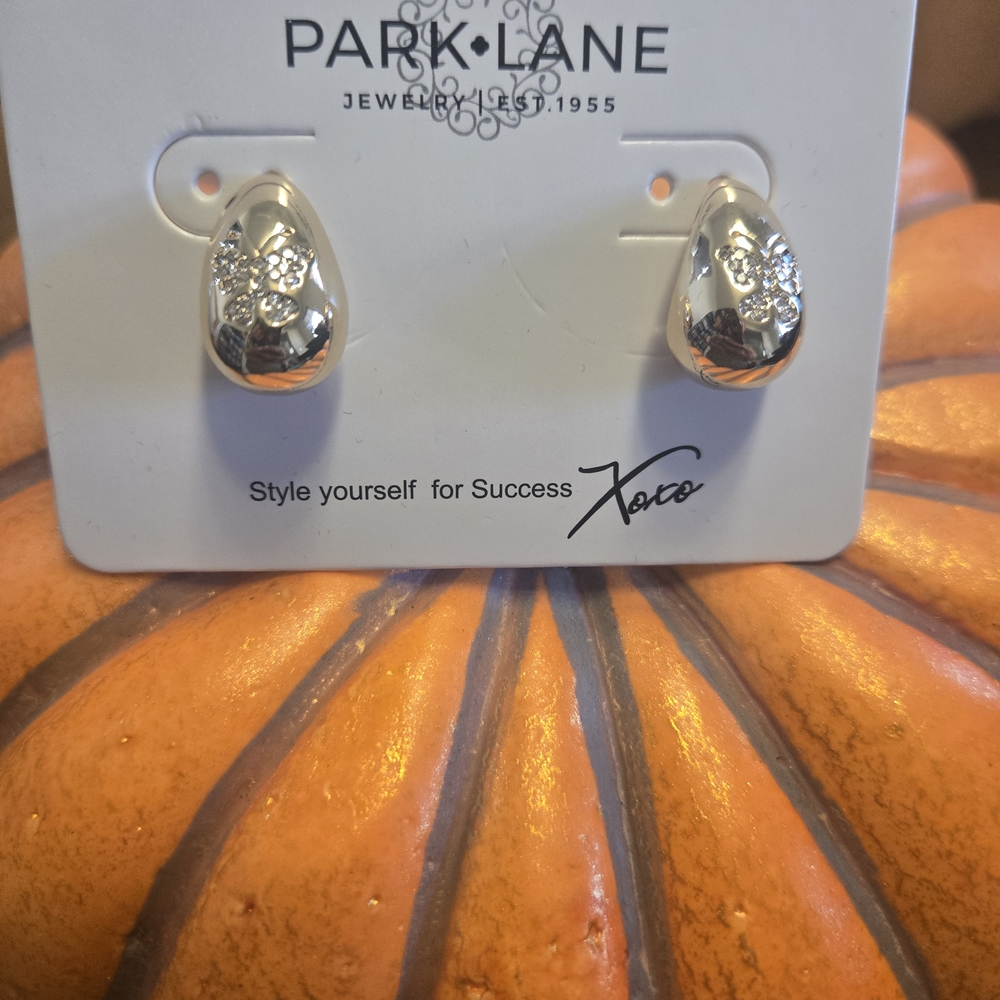 Park Lane Silver Floral Stud Earrings